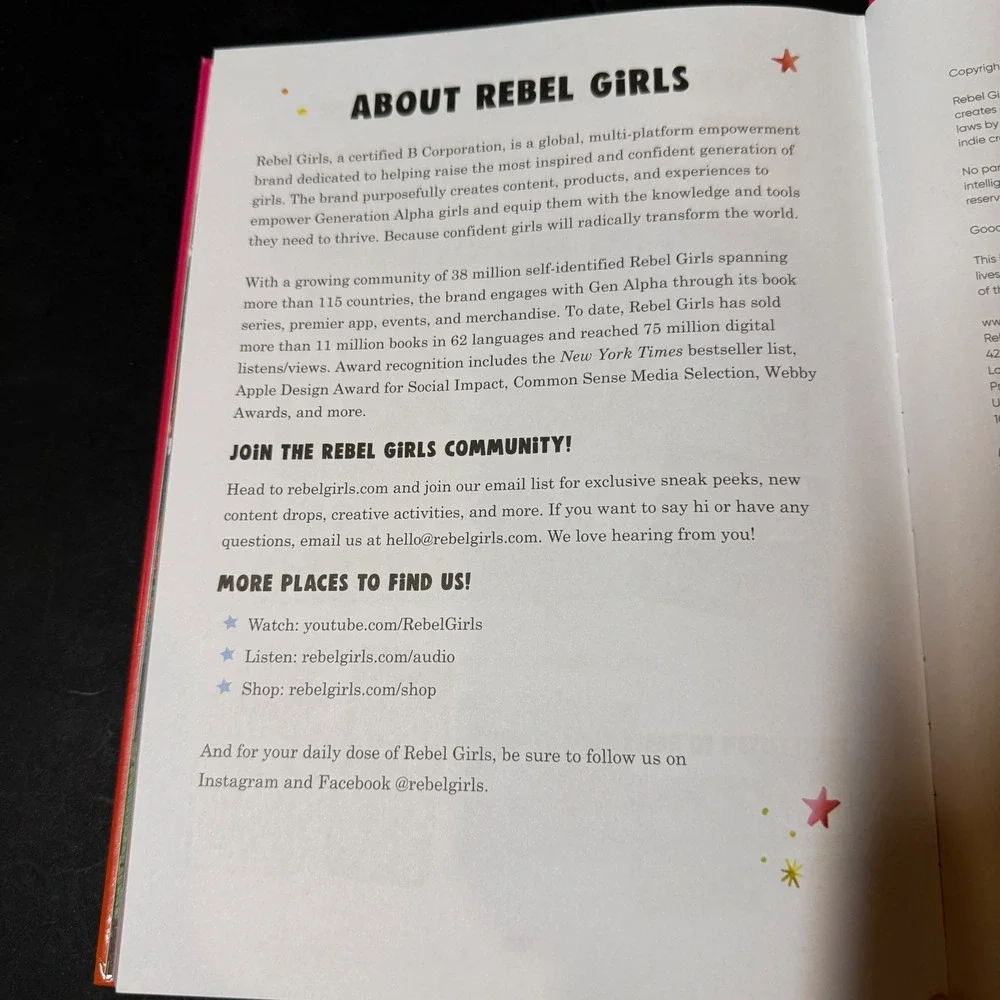 Rebel Girls 5-Minute Stories Children Hardcover Taylor Swift Biles
